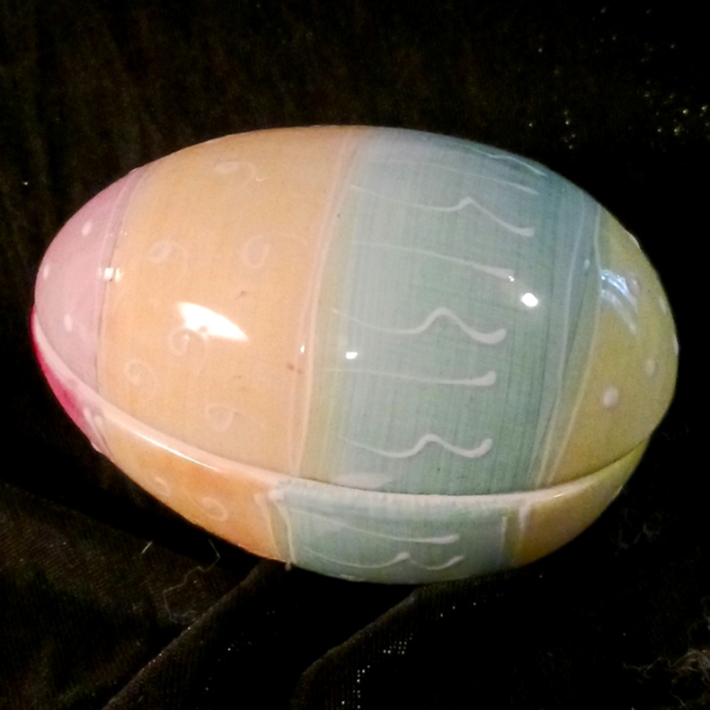 Painted Porcelain Egg Box